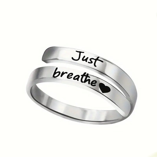 Silver Spiral Heart Shaped Ring